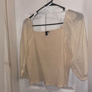 Jessica Simpson Cream Smocked Blouse